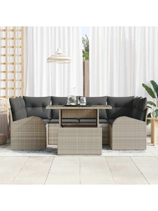 Aia diivanikomplekt 7 tk helehall 100 x 55 x 73 cm polürooster
