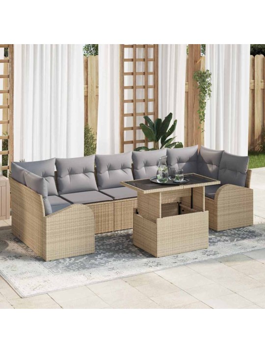 Aia diivanikomplekt 8 tk beež 100 x 55 x 73 cm polürooster