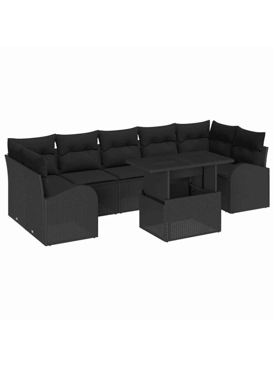 Aia diivanikomplekt 8 tk must 100 x 55 x 73 cm polürooster