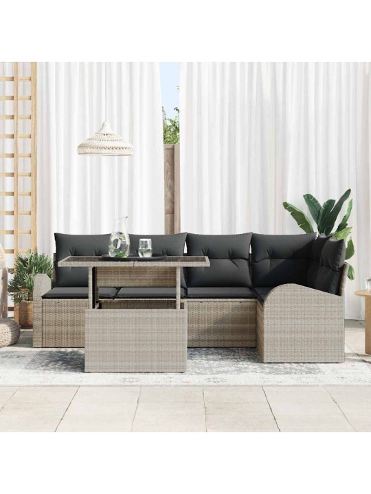 Aia diivanikomplekt 6 tk helehall 100 x 55 x 73 cm polürooster