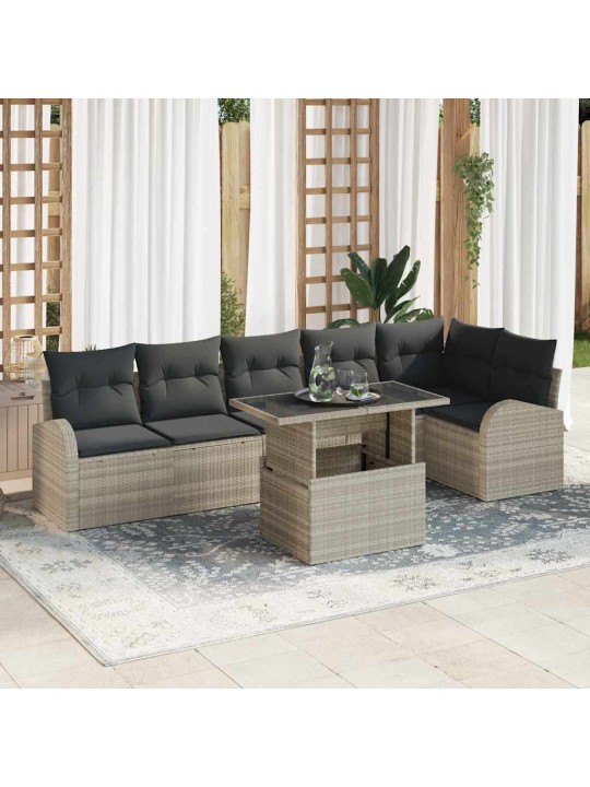 Aia diivanikomplekt 7 tk helehall 100 x 55 x 73 cm polürooster