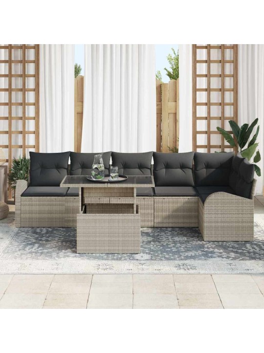 Aia diivanikomplekt 7 tk helehall 100 x 55 x 73 cm polürooster