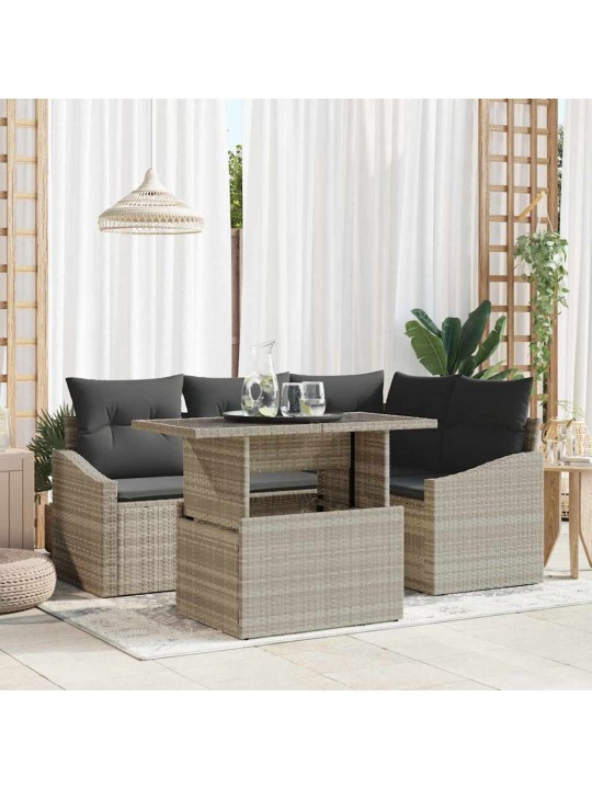 Aia diivanikomplekt 5 tk helehall ja tumehall 100 x 55 x 73 cm
