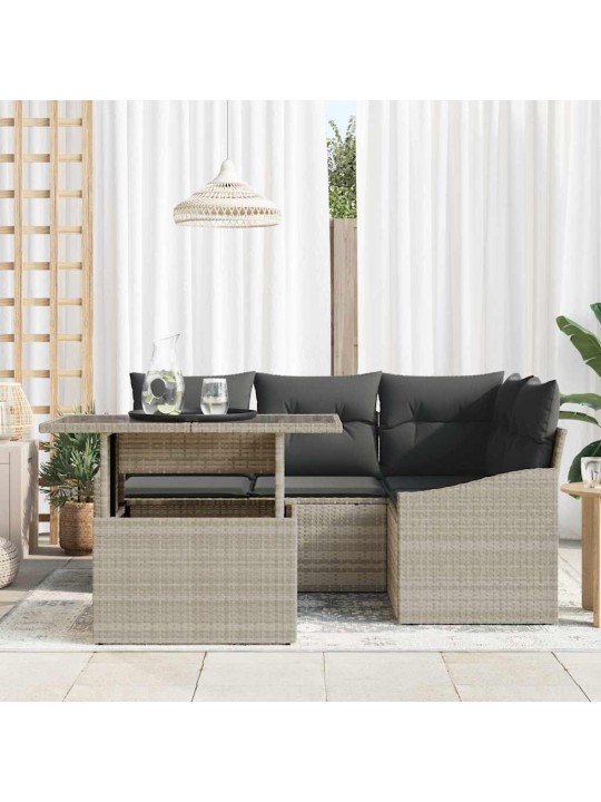 Aia diivanikomplekt 5 tk helehall ja tumehall 100 x 55 x 73 cm