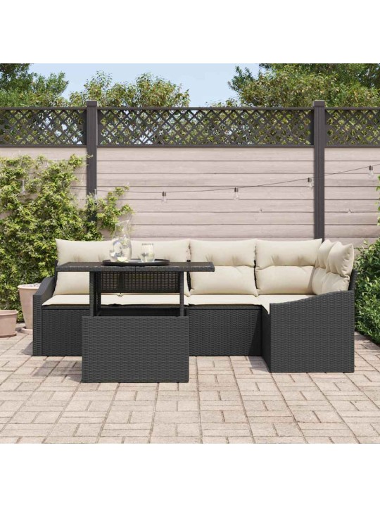 Aia diivanikomplekt 6 tk must ja kreem 100 x 55 x 73 cm