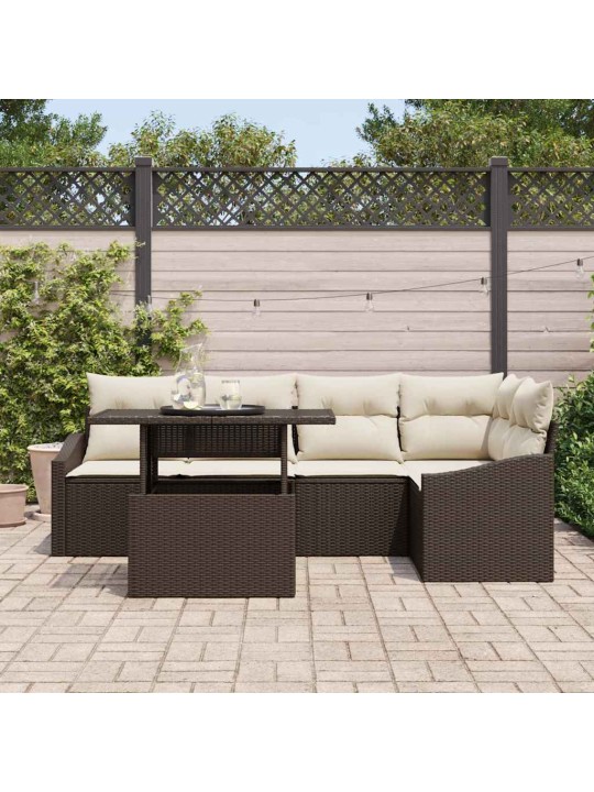 Aia diivanikomplekt 6 tk pruun ja kreem 100 x 55 x 73 cm
