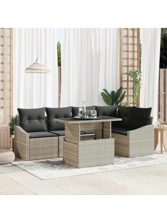 Aia diivanikomplekt 6 tk helehall ja tumehall 100 x 55 x 73 cm