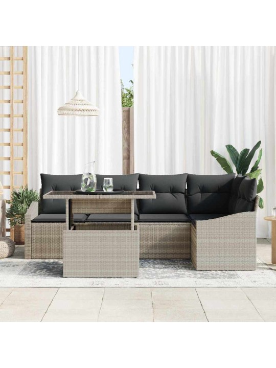 Aia diivanikomplekt 6 tk helehall ja tumehall 100 x 55 x 73 cm