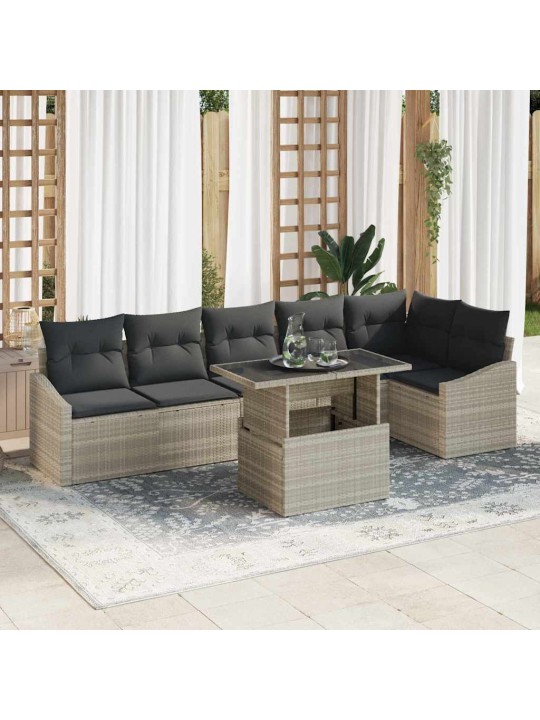 Aia diivanikomplekt 7 tk helehall ja tumehall 100 x 55 x 73 cm