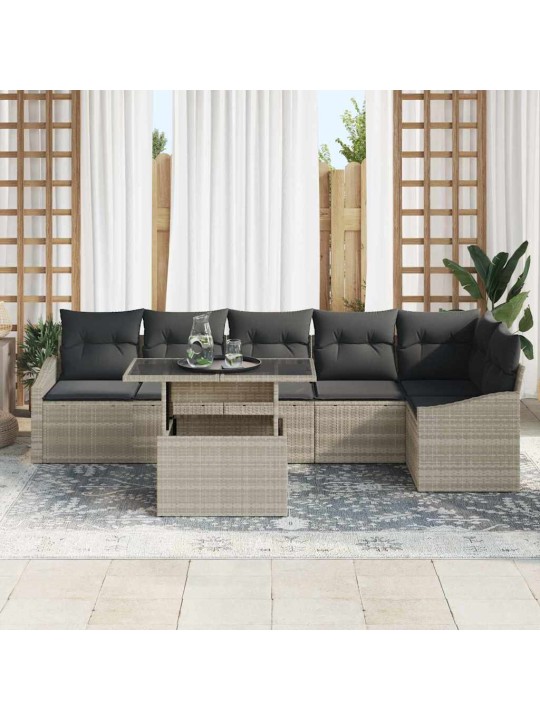 Aia diivanikomplekt 7 tk helehall ja tumehall 100 x 55 x 73 cm