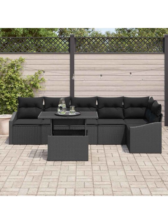 Aia diivanikomplekt padjaga padjaga 7 tk must 100 x 55 x 73 cm
