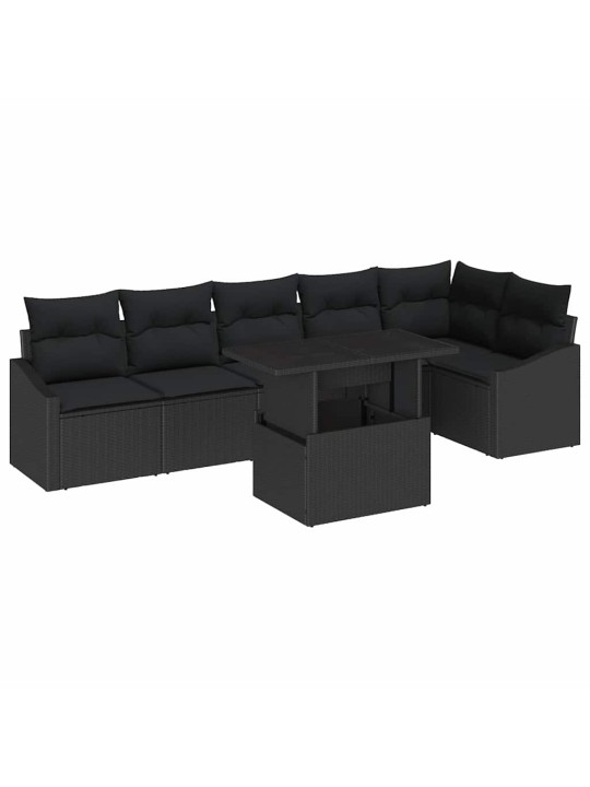 Aia diivanikomplekt padjaga padjaga 7 tk must 100 x 55 x 73 cm