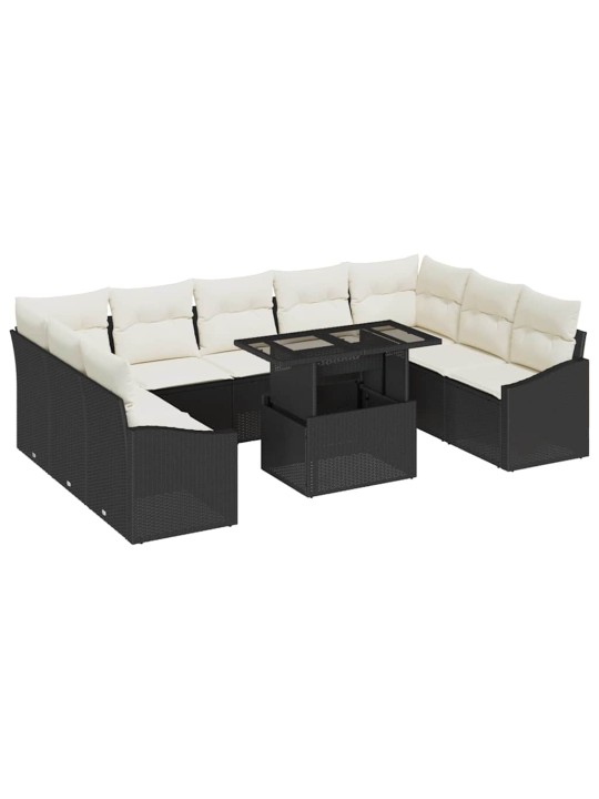Aia diivanikomplekt 10 tk must ja kreem 100 x 55 x 73 cm