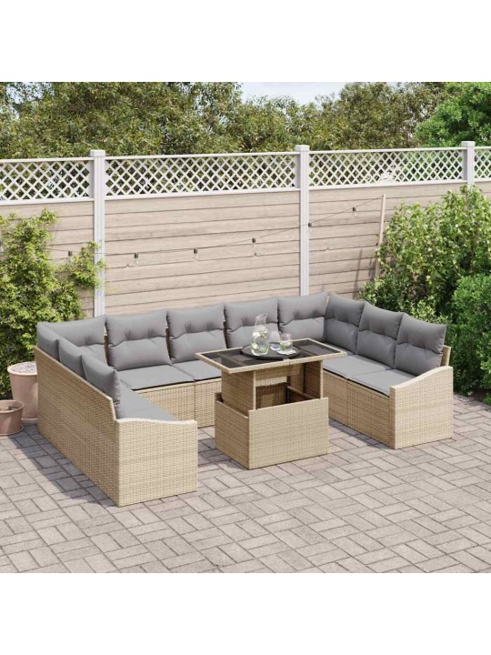Aia diivanikomplekt 10 tk beež ja heledhall 100 x 55 x 73 cm