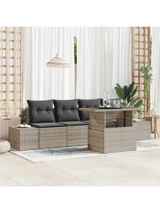 Aia diivanikomplekt 5 tk helehall ja tumehall 100 x 55 x 73 cm