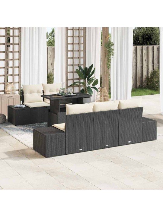 Aia diivanikomplekt 6 tk must ja kreem 100 x 55 x 73 cm