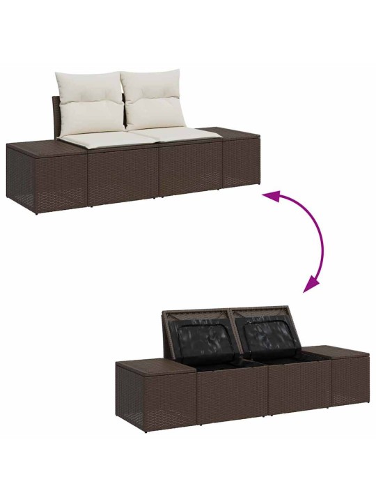Aia diivanikomplekt 6 tk pruun ja kreem 100 x 55 x 73 cm