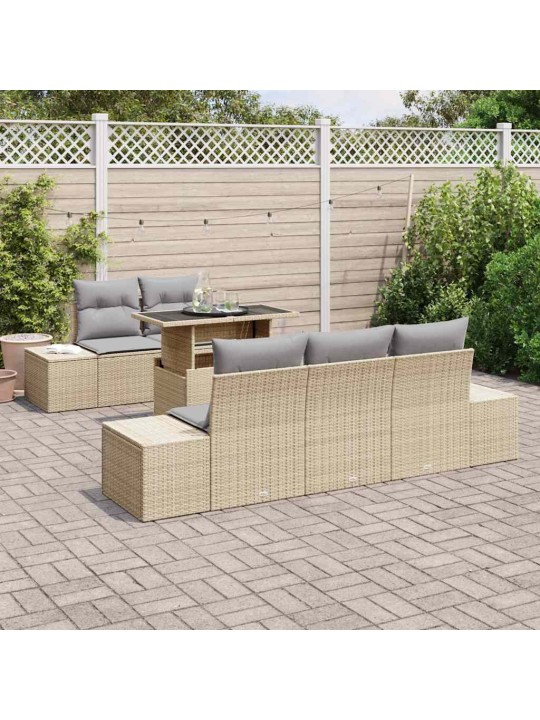 Aia diivanikomplekt 6 tk beež ja heledhall 100 x 55 x 73 cm