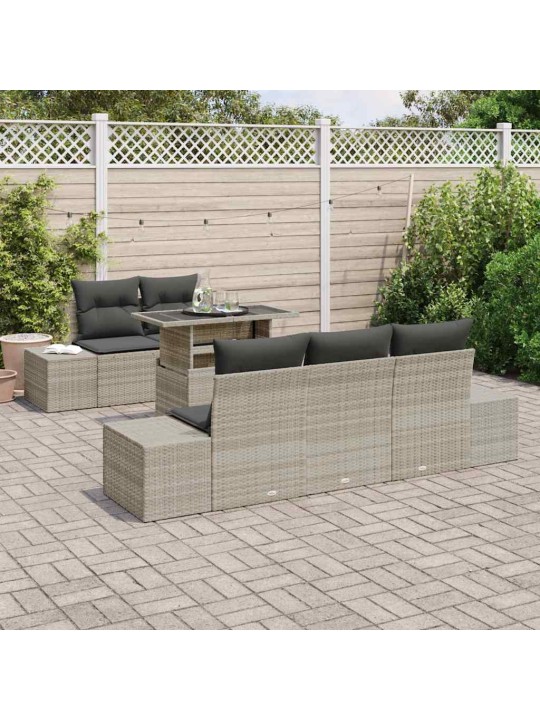 Aia diivanikomplekt 6 tk helehall ja tumehall 100 x 55 x 73 cm