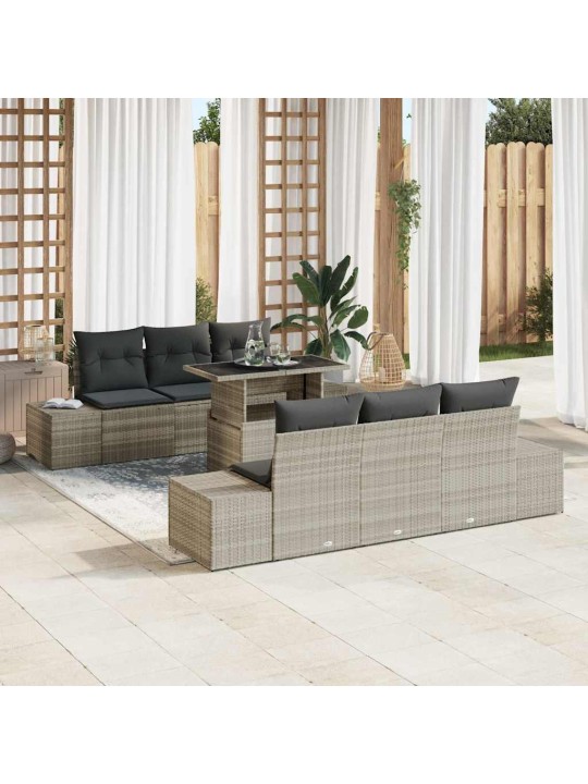 Aia diivanikomplekt 7 tk helehall ja tumehall 100 x 55 x 73 cm