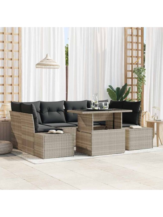Aia diivanikomplekt 7 tk helehall ja tumehall 100 x 55 x 73 cm