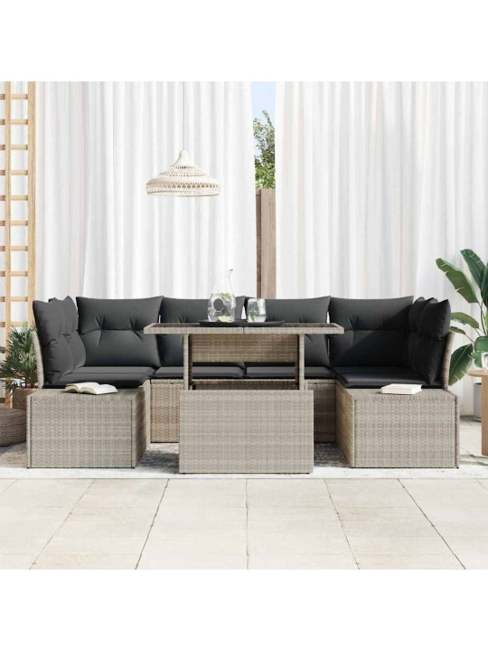 Aia diivanikomplekt 7 tk helehall ja tumehall 100 x 55 x 73 cm