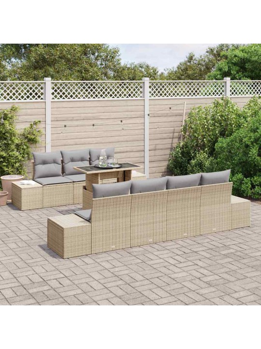 Aia diivanikomplekt 8 tk beež ja heledhall 100 x 55 x 73 cm