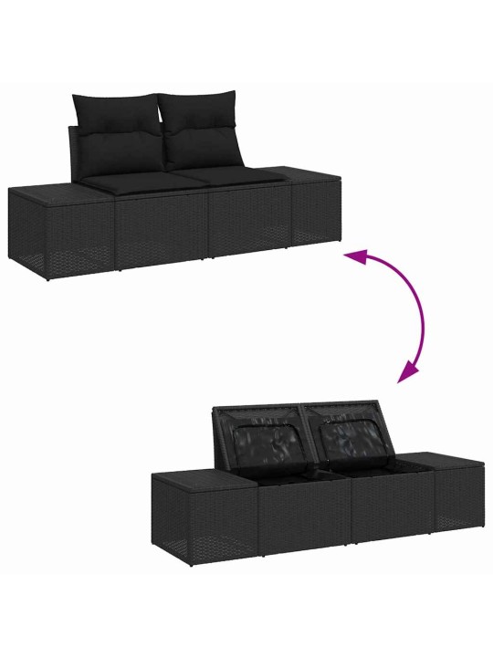 Aia diivanikomplekt padjaga padjaga 8 tk must 100 x 55 x 73 cm