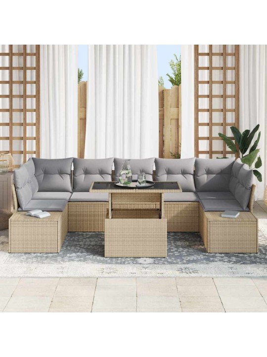 Aia diivanikomplekt 8 tk beež ja heledhall 100 x 55 x 73 cm