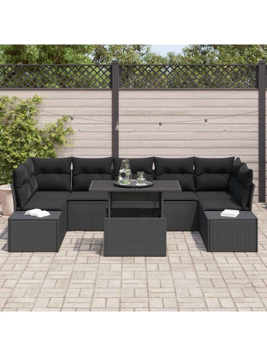 Aia diivanikomplekt padjaga padjaga 8 tk must 100 x 55 x 73 cm