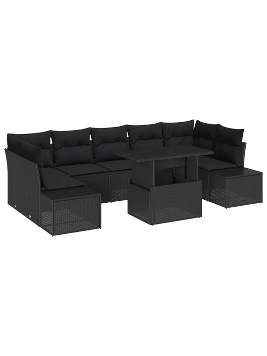 Aia diivanikomplekt padjaga padjaga 8 tk must 100 x 55 x 73 cm