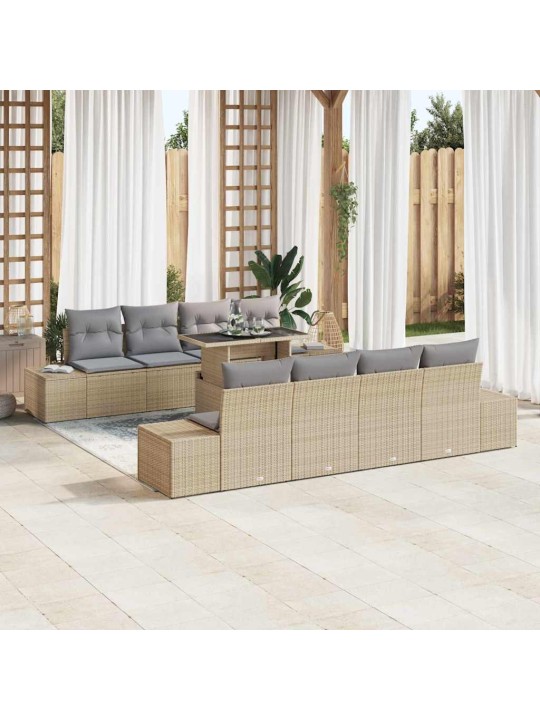 Aia diivanikomplekt 7 tk beež ja heledhall 100 x 55 x 73 cm