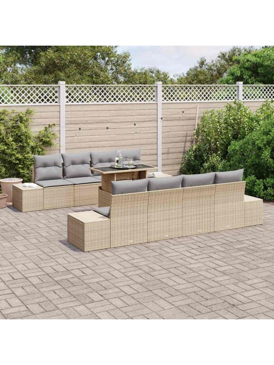 Aia diivanikomplekt 7 tk beež ja heledhall 100 x 55 x 73 cm