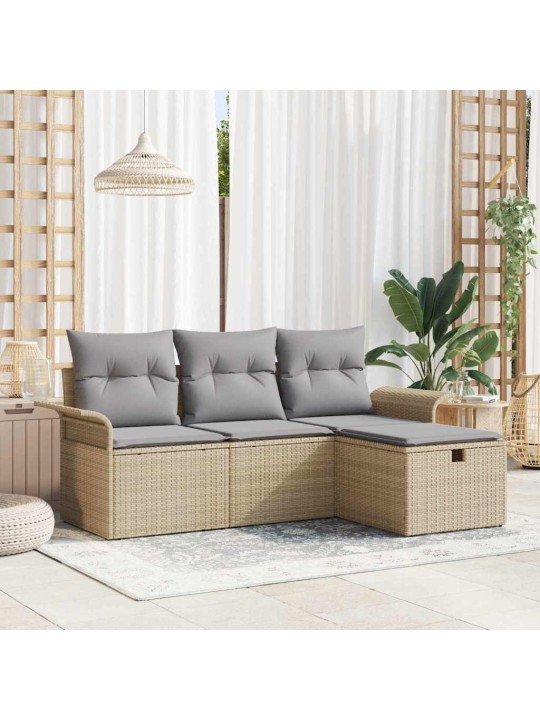 Aia diivanikomplekt 4 tk beež ja helehall 196 x 117 x 85 cm