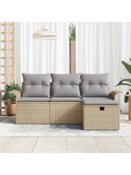 Aia diivanikomplekt 4 tk beež ja helehall 196 x 117 x 85 cm