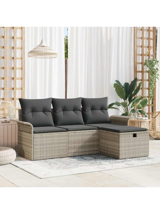 Aia diivanikomplekt padjaga 4 tk helehall 196 x 117 x 85 cm