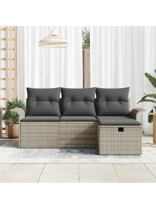 Aia diivanikomplekt padjaga 4 tk helehall 196 x 117 x 85 cm