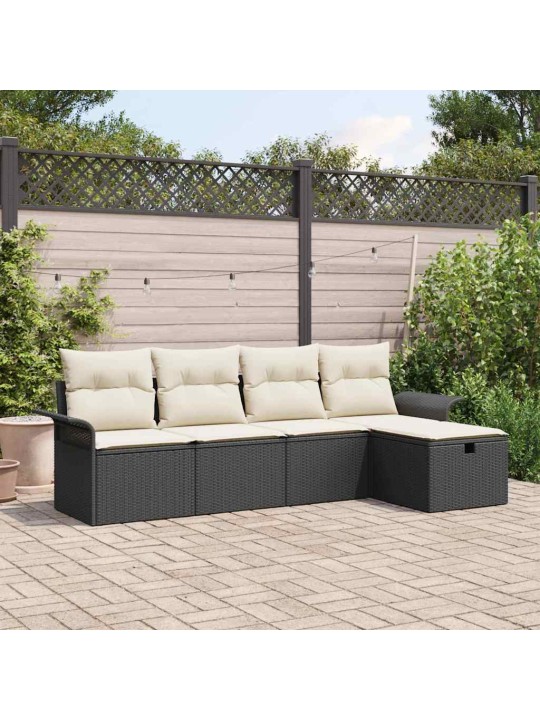 Aia diivanikomplekt 5 tk must ja kreemjas 251 x 117 x 85 cm