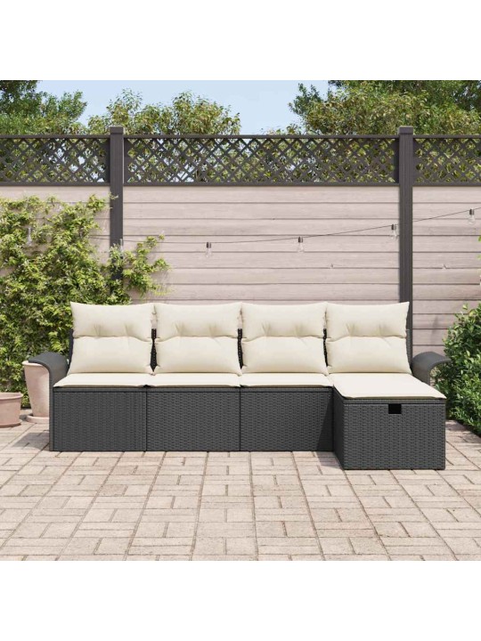 Aia diivanikomplekt 5 tk must ja kreemjas 251 x 117 x 85 cm
