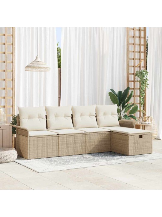 Aia diivanikomplekt 5 tk beež ja kreemjas 251 x 117 x 85 cm