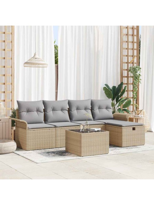 Aia diivanikomplekt 6 tk beež ja helehall 251 x 117 x 85 cm