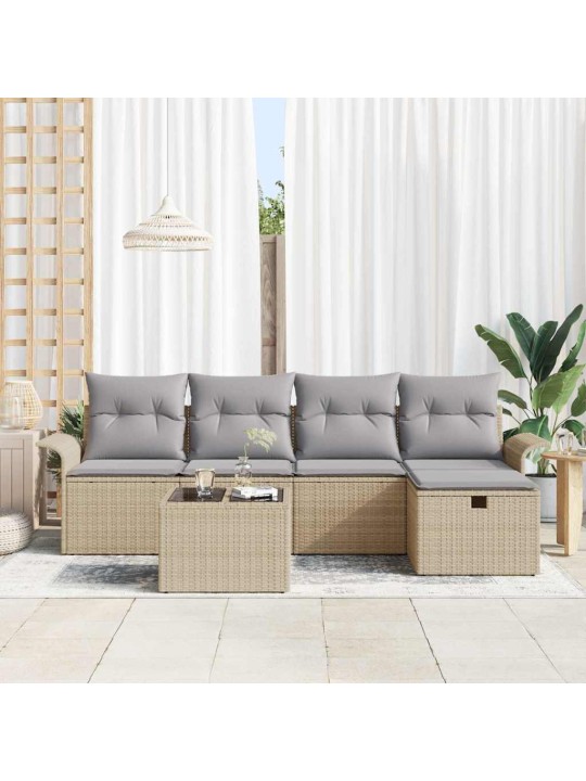 Aia diivanikomplekt 6 tk beež ja helehall 251 x 117 x 85 cm