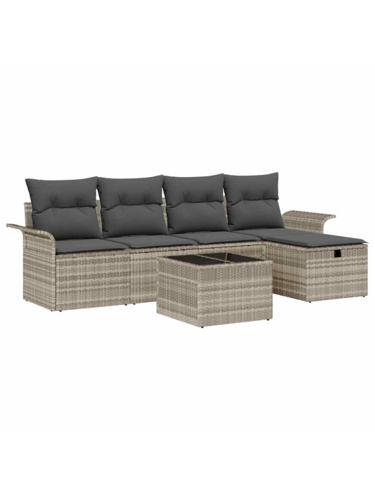 Aia diivanikomplekt padjaga 6 tk helehall 251 x 117 x 85 cm