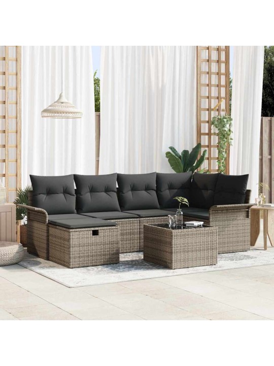 Aia diivanikomplekt padjaga 7 tk hall 242.5 x 132.5 x 85 cm