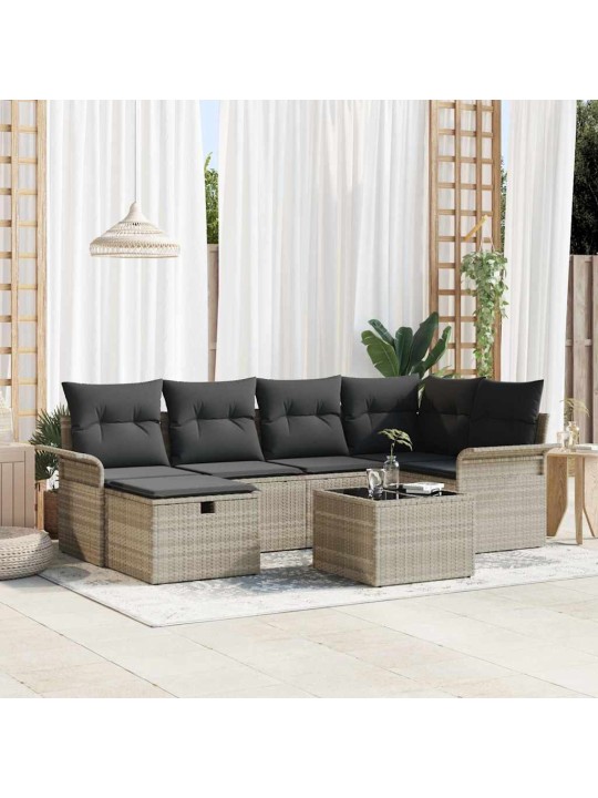 Aia diivanikomplekt 7 tk helehall 242.5 x 132.5 x 85 cm