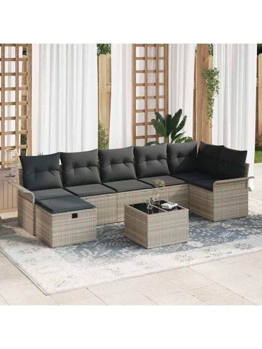 Aia diivanikomplekt 8 tk helehall 297.5 x 132.5 x 85 cm