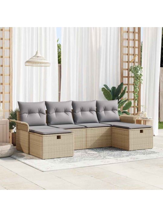 Aia diivanikomplekt 6 tk beež ja helehall 251 x 117 x 85 cm