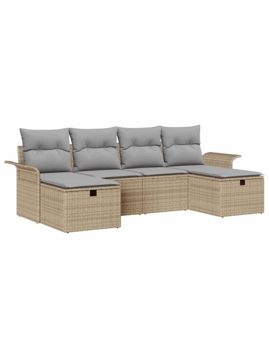 Aia diivanikomplekt 6 tk beež ja helehall 251 x 117 x 85 cm