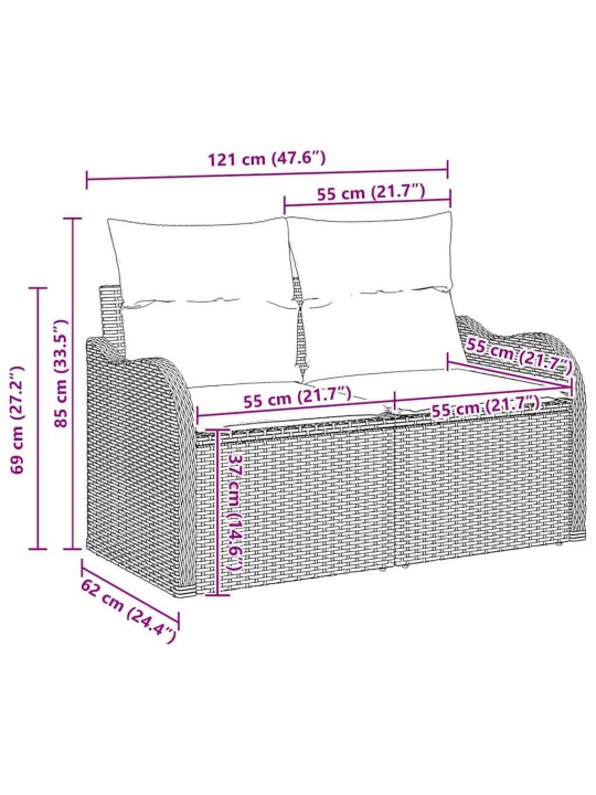 Aia diivanikomplekt 4 tk hall 176 x 117 x 85 cm polürooster