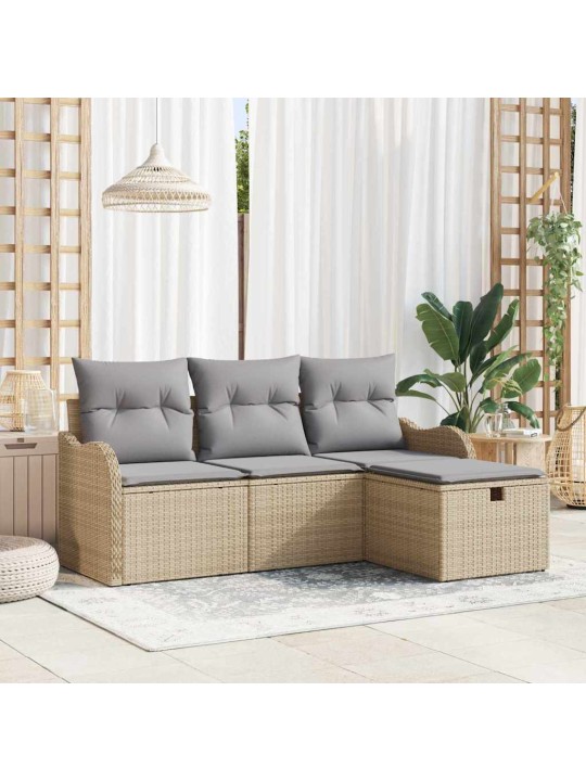 Aia diivanikomplekt 4 tk beež ja helehall 176 x 117 x 85 cm
